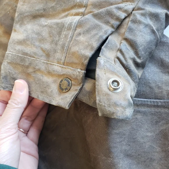 Vintage CC Filson 1990s Waxed Tin Cloth Cruiser Jacket Fully Lined Hunting Ranch - Picture 9 of 16